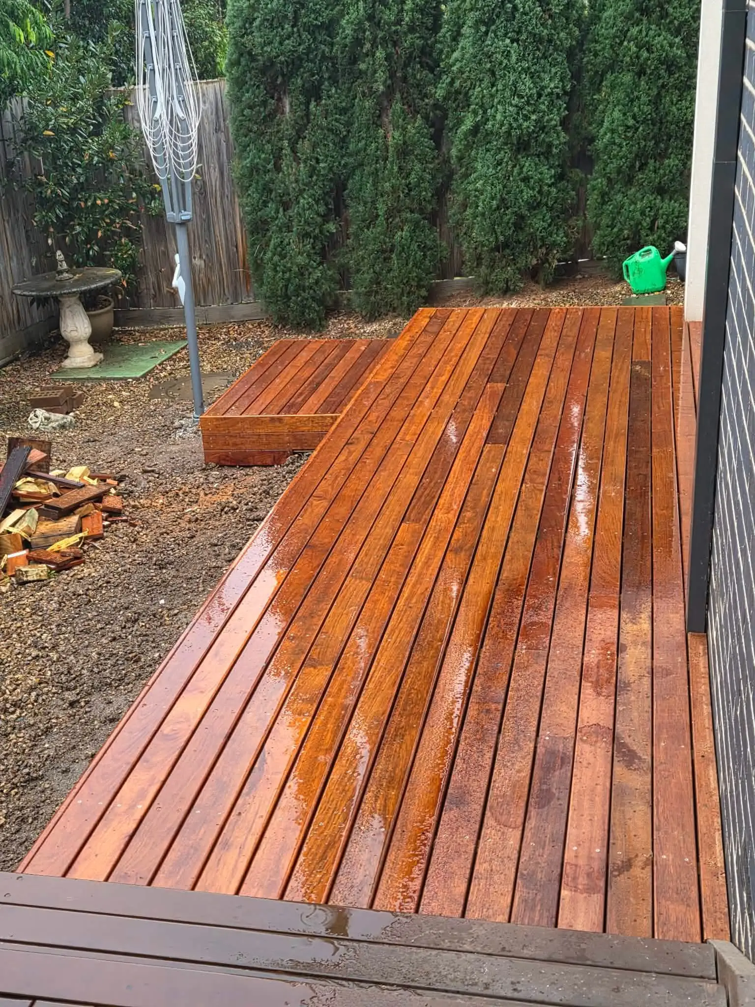 Freshly installed instant lawn turf